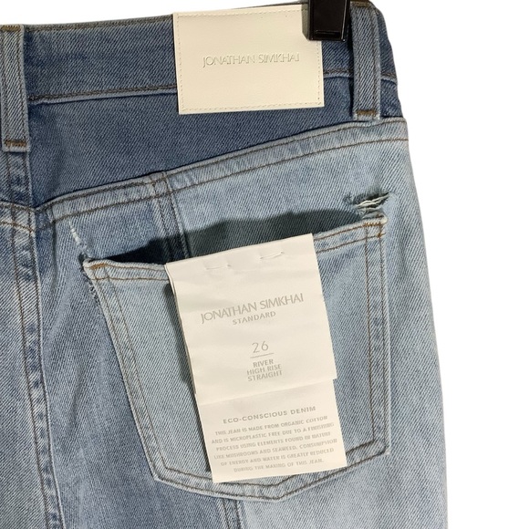 Jonathan Simkhai River High Rise Straight Patchwork Jeans - Picture 7 of 9